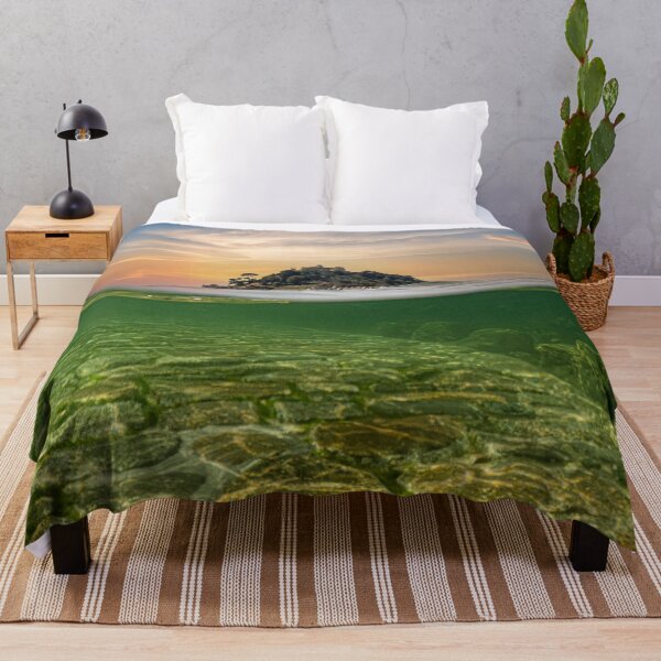 Item preview, St Michaels mount Cornwall,causeway underwater at sunset designed and sold by kathleenjean.