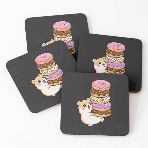 Item preview, Overloaded Hamster Carrying Donuts Kawaii Embroidery Patch designed and sold by ColorSplash123.