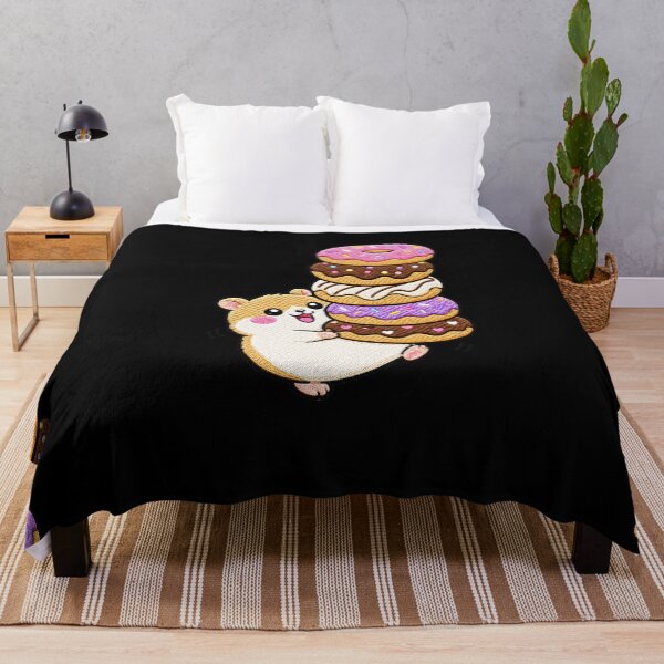 Item preview, Overloaded Hamster Carrying Donuts Kawaii Embroidery Patch designed and sold by ColorSplash123.