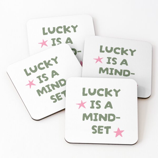 Item preview, Lucky is a mindset – Positive quote minimalist design designed and sold by Atelier 44.