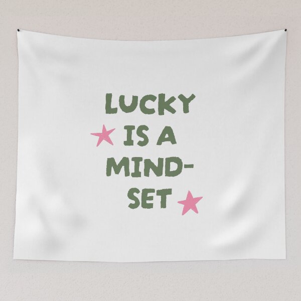 Item preview, Lucky is a mindset – Positive quote minimalist design designed and sold by Atelier 44.
