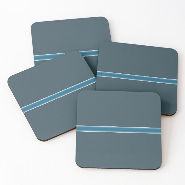 Item preview, Dark Teal Blue with Vibrant Blue Horizontal Ribbon and White Stripes designed and sold by pluielegere.