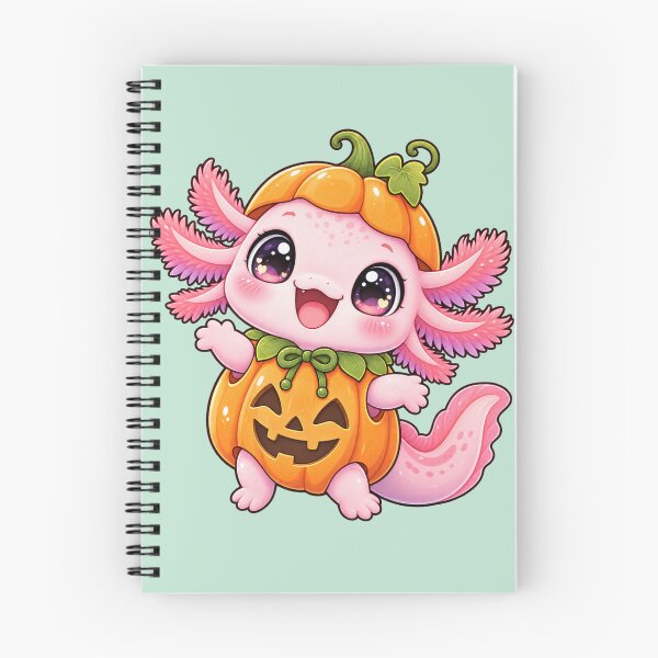 Item preview, Kawaii Pumpkin Axolotl Sticker Art – Cute Chibi Halloween Illustration designed and sold by MagicMakerPh.