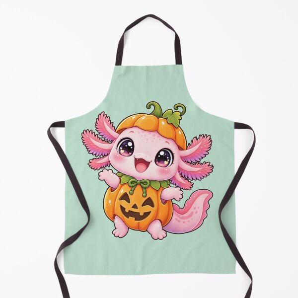 Item preview, Kawaii Pumpkin Axolotl Sticker Art – Cute Chibi Halloween Illustration designed and sold by MagicMakerPh.