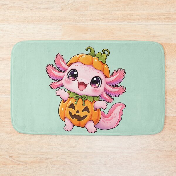 Item preview, Kawaii Pumpkin Axolotl Sticker Art – Cute Chibi Halloween Illustration designed and sold by MagicMakerPh.