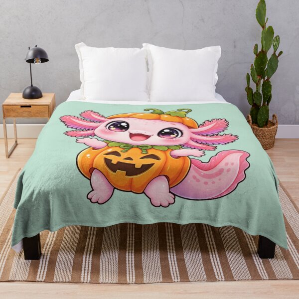 Item preview, Kawaii Pumpkin Axolotl Sticker Art – Cute Chibi Halloween Illustration designed and sold by MagicMakerPh.