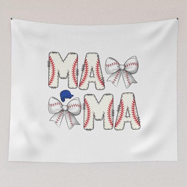 Item preview, Cute Baseball Mama Bow Blue Batting Helmet Sports Mom designed and sold by drchzak.