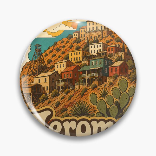 Item preview, Jerome Arizona USA Travel Souvenir - Retro Illustration designed and sold by VisualArtsOasis.