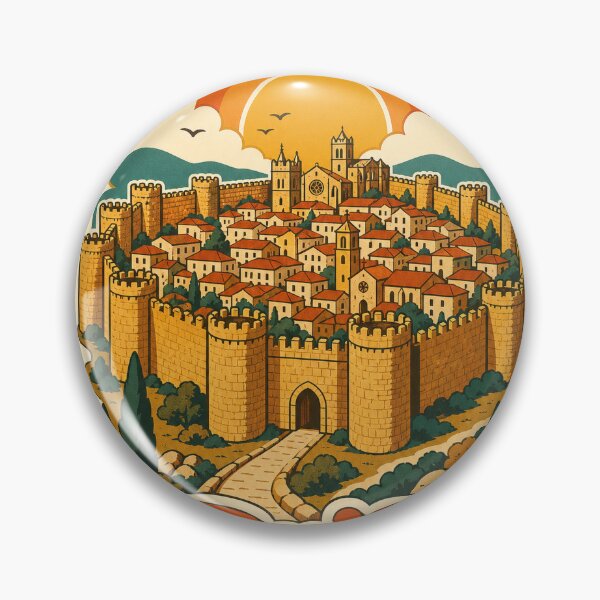 Item preview, Avila Spain Travel Souvenir - Retro Illustration designed and sold by VisualArtsOasis.