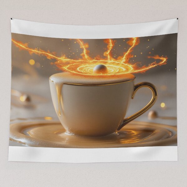 Item preview, Cosmic Latte with Fiery Planet Ring. designed and sold by fbtrisha.