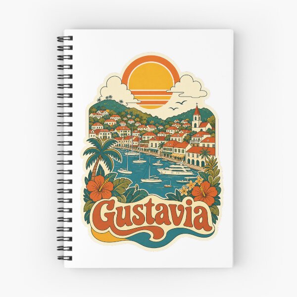 Item preview, Gustavia Saint Barthelemy Travel Souvenir - Retro Illustration designed and sold by VisualArtsOasis.