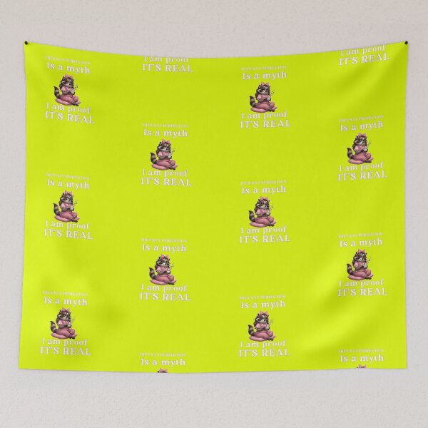 Item preview, Perfection Is a Myth Funny Sarcastic Woman Raccoon designed and sold by Creative-Sanc.
