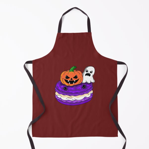 Item preview, Creepy Halloween Bakery Macaroon decorated with Carved Pumpkin Angry Ghost and Black Spiders Clipart designed and sold by RS4you.