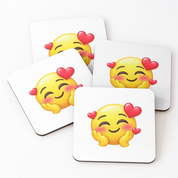 Item preview, Cute Blushing Love Emoji ?❤️ | Adorable Yellow Smiley Sticker designed and sold by Deepstudio09.