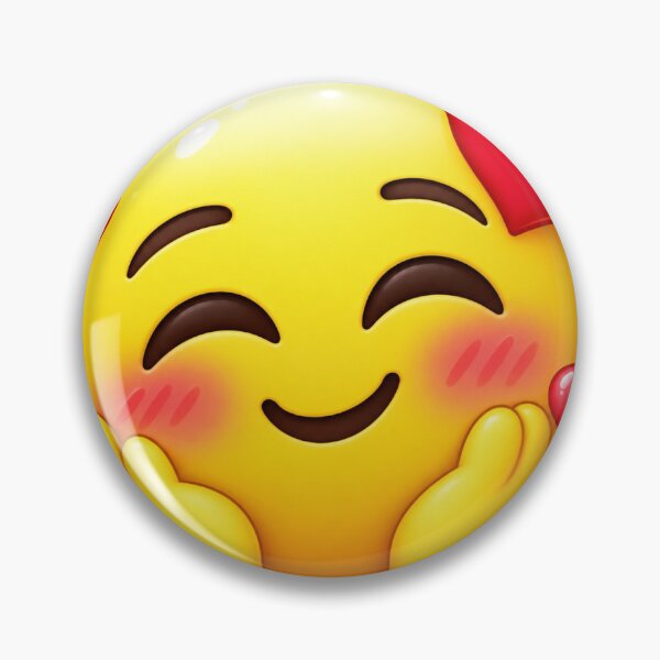 Item preview, Cute Blushing Love Emoji ?❤️ | Adorable Yellow Smiley Sticker designed and sold by Deepstudio09.