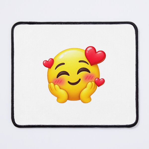 Item preview, Cute Blushing Love Emoji ?❤️ | Adorable Yellow Smiley Sticker designed and sold by Deepstudio09.