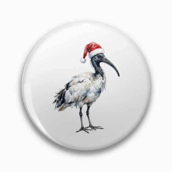 Item preview,  Festive Bin Chicken wearing Santa Hat | Australian Ibis Watercolor designed and sold by SOUFIANE1991.