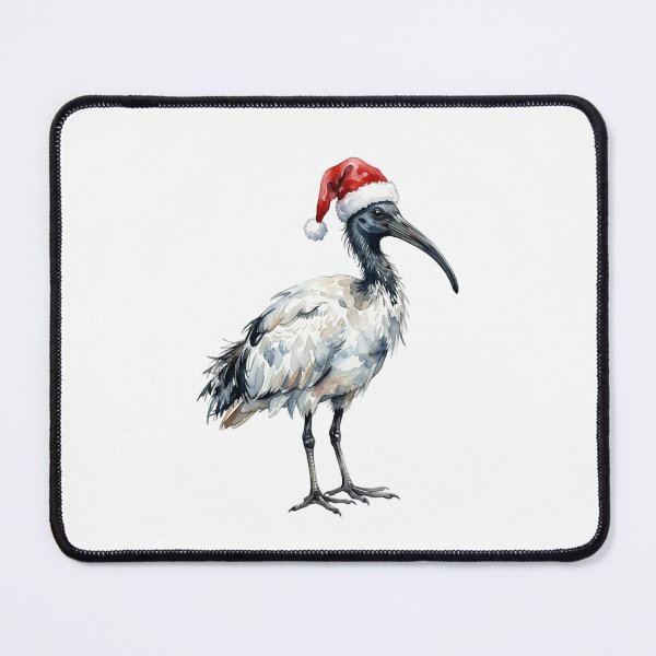 Item preview, Festive Bin Chicken wearing Santa Hat | Australian Ibis Watercolor designed and sold by SOUFIANE1991.