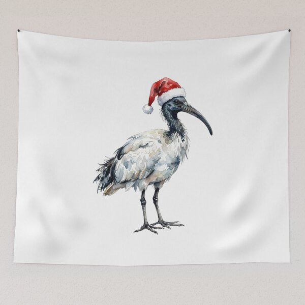 Item preview,  Festive Bin Chicken wearing Santa Hat | Australian Ibis Watercolor designed and sold by SOUFIANE1991.