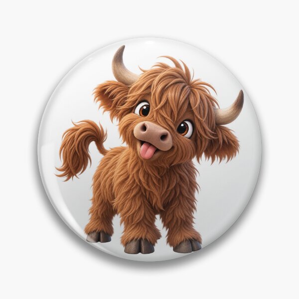 Item preview, Cute Highland Cow – Funny Fluffy Cow designed and sold by LST-Desings.
