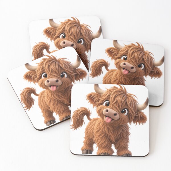 Item preview, Cute Highland Cow – Funny Fluffy Cow designed and sold by LST-Desings.