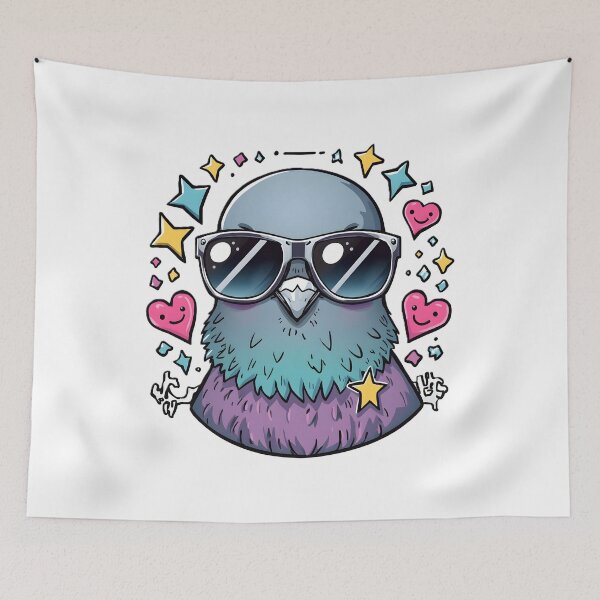 Item preview, Cute Pigeon with Y2K Sunglasses | Kawaii Retro Bird | 90s Cyber Aesthetic designed and sold by dreamz-world.