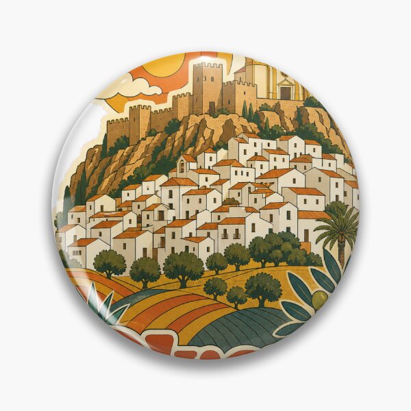 Item preview, Olvera Spain Travel Souvenir - Retro Illustration designed and sold by VisualArtsOasis.