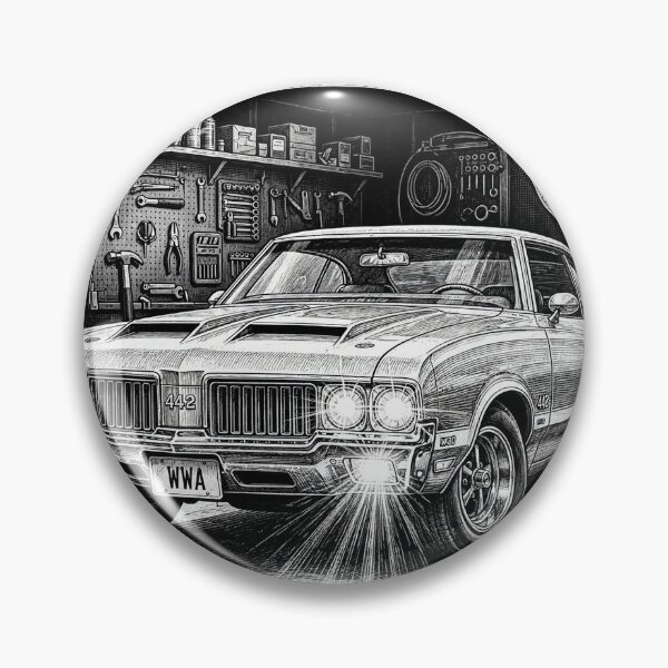 Item preview, 1970 Oldsmobile 442 Custom - Vintage Muscle Car Garage Art designed and sold by WeirdWheeledArt.