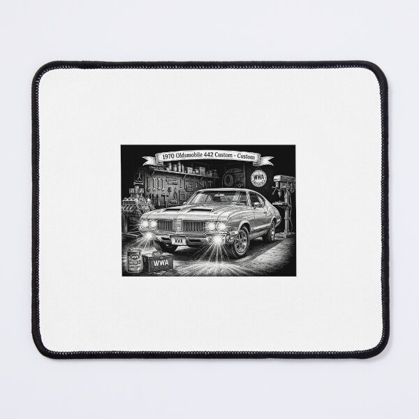 Item preview, 1970 Oldsmobile 442 Custom - Vintage Muscle Car Garage Art designed and sold by WeirdWheeledArt.