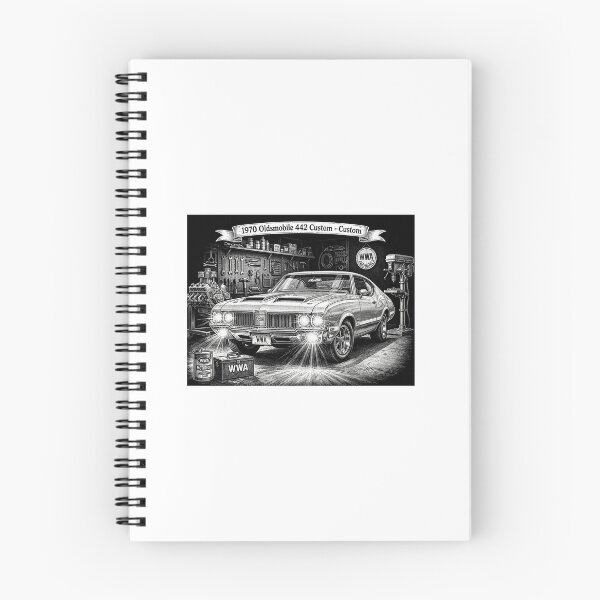 Item preview, 1970 Oldsmobile 442 Custom - Vintage Muscle Car Garage Art designed and sold by WeirdWheeledArt.