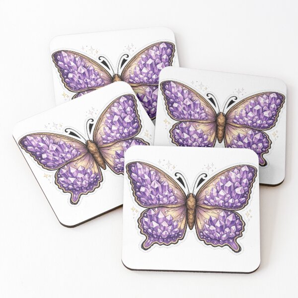 Item preview, Purple Diamond Butterfly | Crystal Gemstone Butterfly Art designed and sold by NeonKawaiiCo.