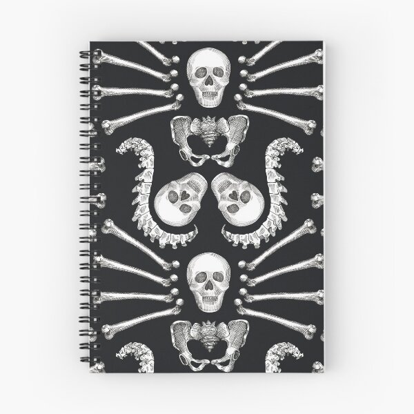 Item preview, Gothic Skeleton Bones Pattern with Skulls and Spines designed and sold by Sveta Aho.