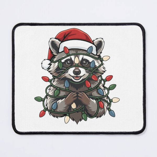 Item preview, Raccoon Christmas Lights Santa Hat Men Women Kids Funny designed and sold by clothesy7.