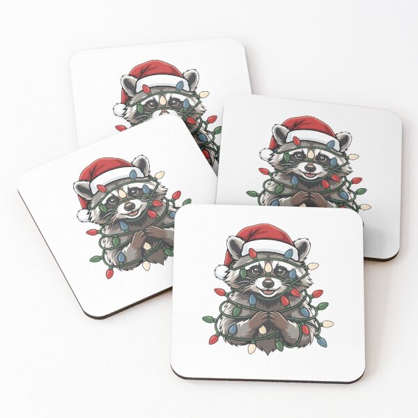 Item preview, Raccoon Christmas Lights Santa Hat Men Women Kids Funny  designed and sold by clothesy7.
