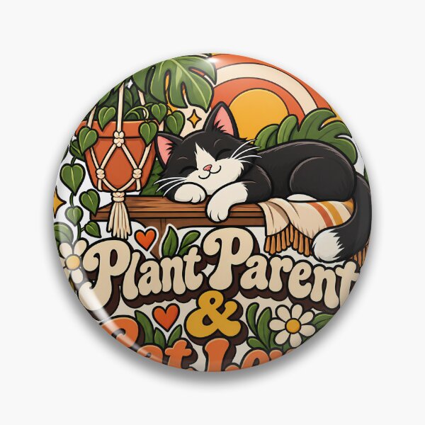 Item preview, Retro Plant Parent Cat Lover 70s Aesthetic designed and sold by Stickers Hub HUB.
