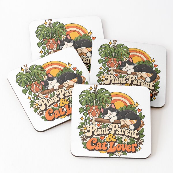 Item preview, Retro Plant Parent Cat Lover 70s Aesthetic designed and sold by Stickers Hub HUB.