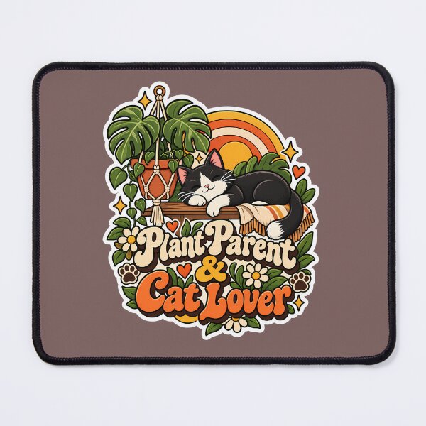 Item preview, Retro Plant Parent Cat Lover 70s Aesthetic designed and sold by Stickers Hub HUB.