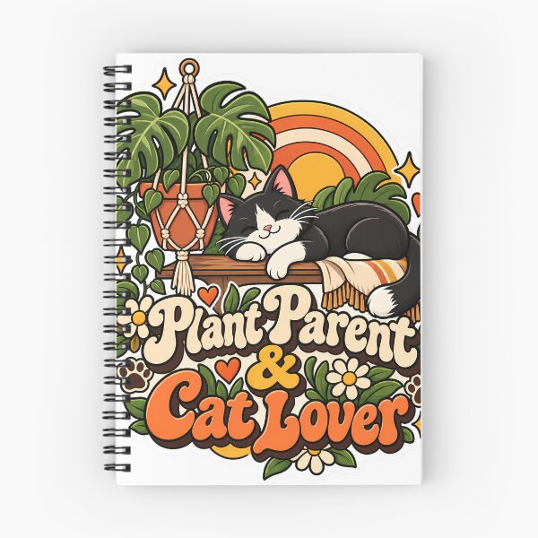 Item preview, Retro Plant Parent Cat Lover 70s Aesthetic designed and sold by Stickers Hub HUB.