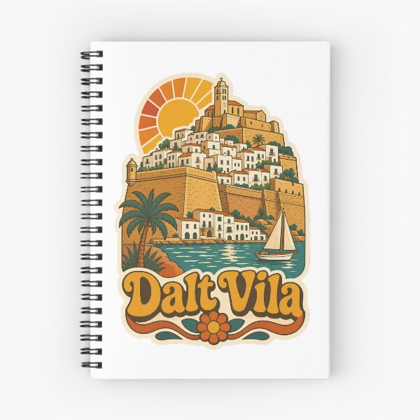 Item preview, Dalt Vila Spain Travel Souvenir - Retro Illustration designed and sold by VisualArtsOasis.
