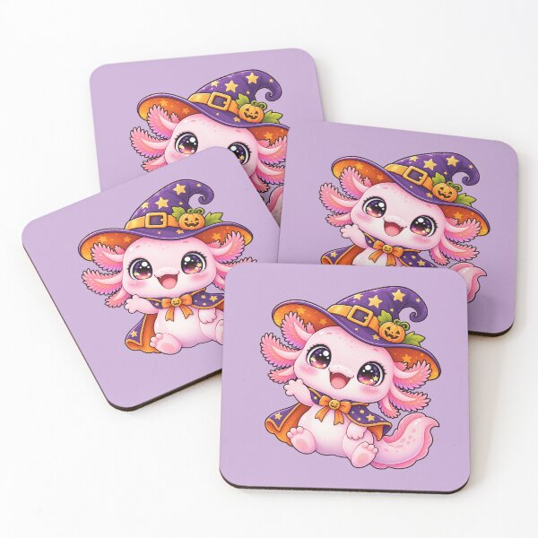 Item preview, Kawaii Witch Axolotl Sticker Art – Cute Chibi Halloween Illustration designed and sold by MagicMakerPh.