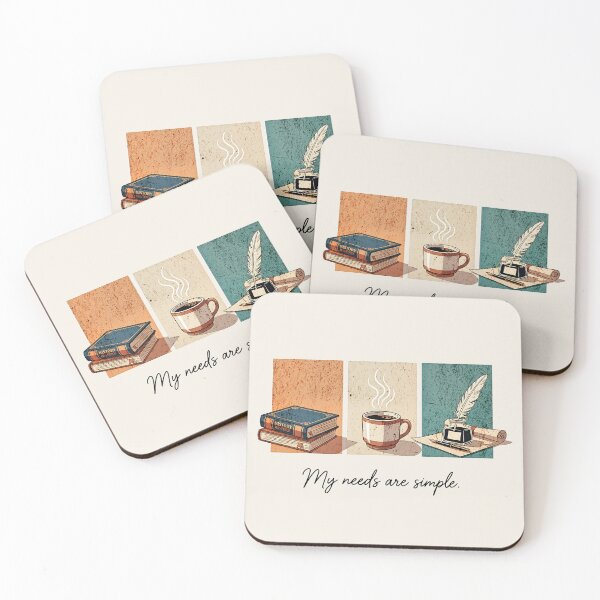 Item preview, My Needs Are Simple History Books Coffee Quill Ink Vintage designed and sold by legacylivingshop.