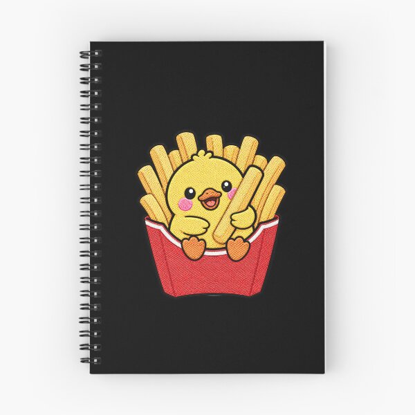 Item preview, Hungry Duck Eating French Fries Kawaii Embroidery Patch designed and sold by ColorSplash123.