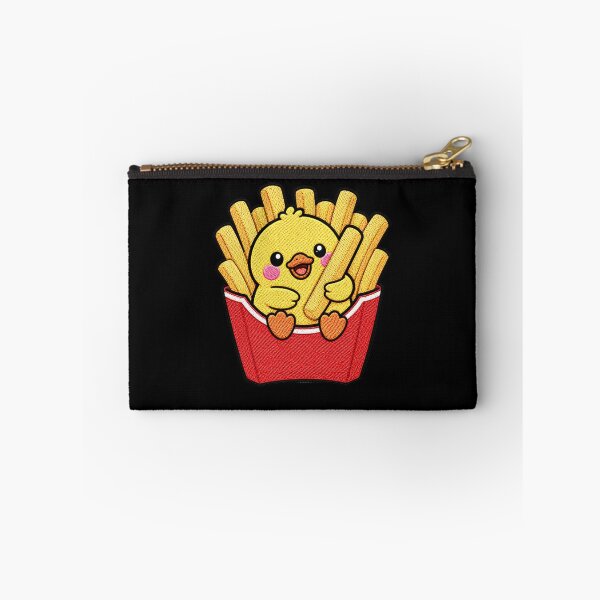 Item preview, Hungry Duck Eating French Fries Kawaii Embroidery Patch designed and sold by ColorSplash123.