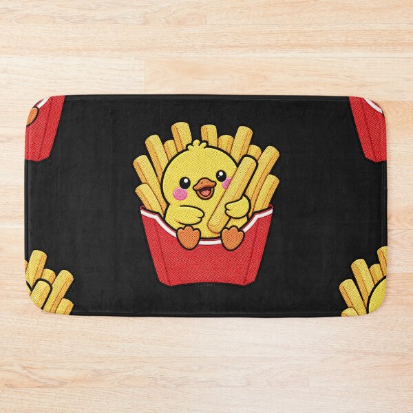 Item preview, Hungry Duck Eating French Fries Kawaii Embroidery Patch designed and sold by ColorSplash123.