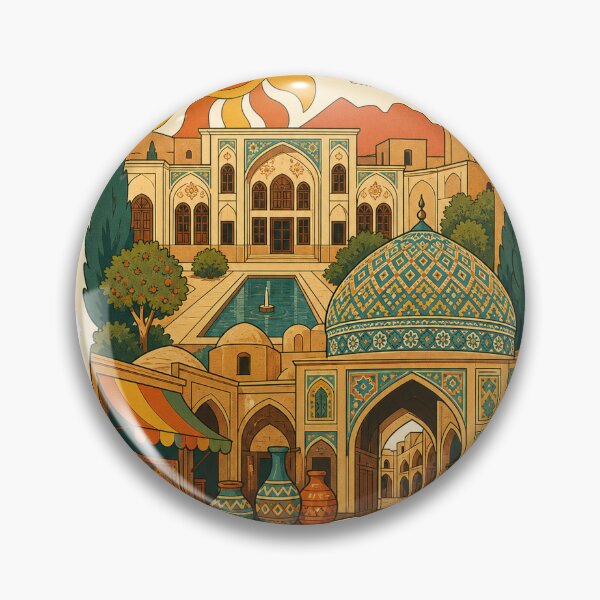 Item preview, Kashan Iran Travel Souvenir - Retro Illustration designed and sold by VisualArtsOasis.