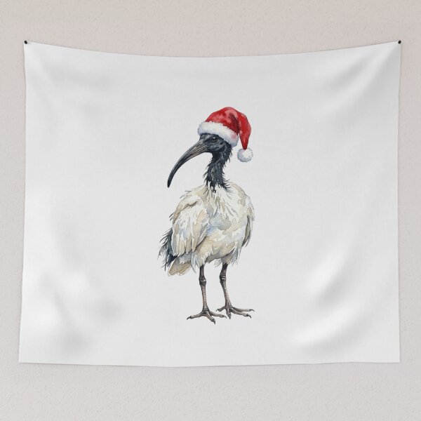 Item preview,   Festive Bin Chicken wearing Santa Hat | Australian Ibis Watercolor designed and sold by SOUFIANE1991.