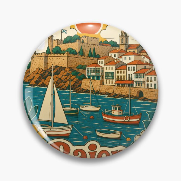 Item preview, Baiona Spain Travel Souvenir - Retro Illustration designed and sold by VisualArtsOasis.
