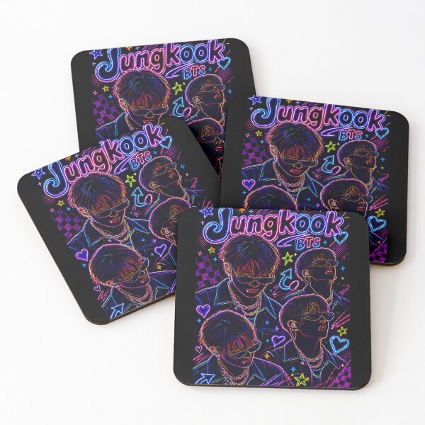 Item preview, Jungkook BTS Neon Aesthetic | K-Pop Retro Y2K Fan Art designed and sold by looplandger.