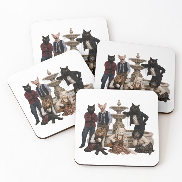 Item preview, Anthropomorphic cats at fountain designed and sold by Agnisherl.