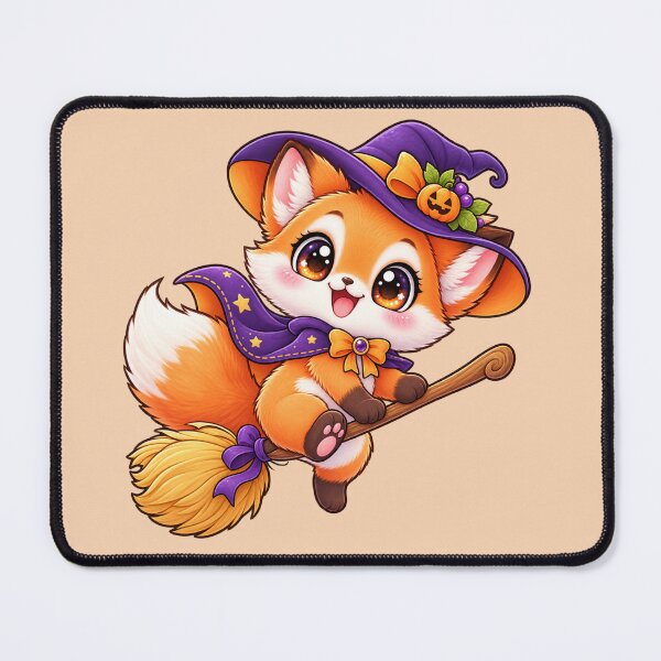Item preview, Kawaii Chibi Fox on Broomstick Sticker Art – Cute Halloween Illustration designed and sold by MagicMakerPh.